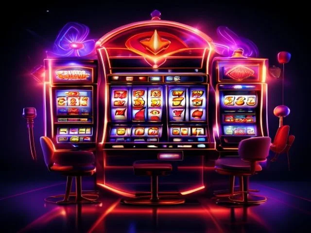 Awards recognition image showing a sculptural trophy made from metal forms, casino tokens and light beams